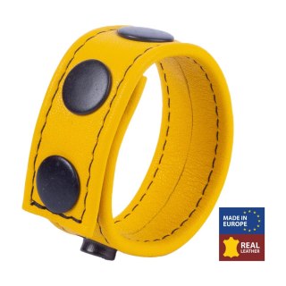 Cocky Pasek Regulowany Skorzany System Intymny Żołty 2,5 cm