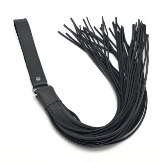 Red Leather Swift Martinet Black 75 cm - Skorzany Model z Rzemieniami
