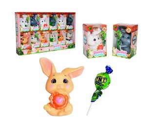 Zajączek gumowy piszczka + lizak z gumą do żucia RABBIT FAMILY+LOLLIPOP