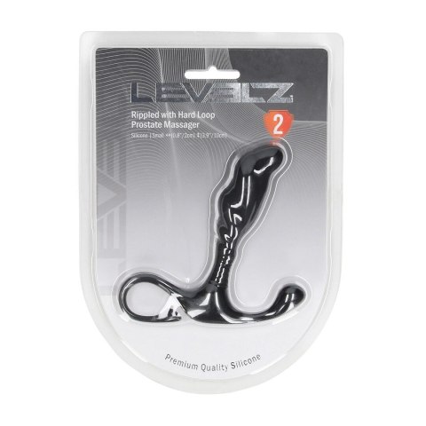 LEVELZ Rippled with Hard Loop Silikonowy Stymulator Prostaty Czarny Rozmiar S