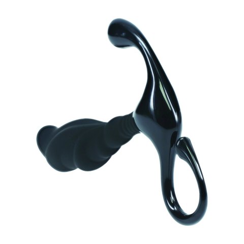 LEVELZ Rippled with Hard Loop Silikonowy Stymulator Prostaty Czarny Rozmiar S
