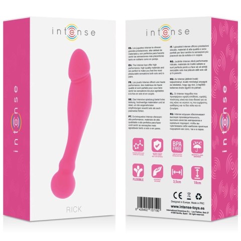 Intense Double Rose silikonowy masażer dwustronny 18 cm rożowy