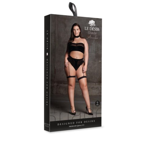 Le Desir Ananke Plus Size - komplet 3-częściowy, czarny, XL-XXXXL