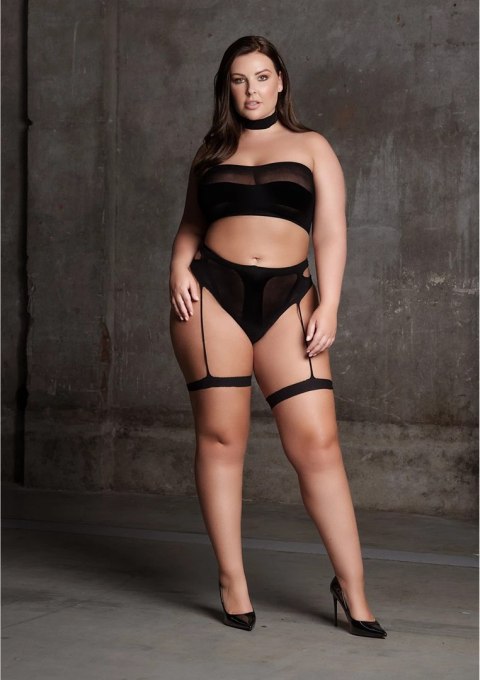 Le Desir Ananke Plus Size - komplet 3-częściowy, czarny, XL-XXXXL
