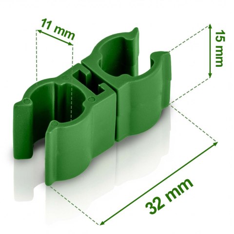 Złączki do tyczek 11mm typu 2 do pomidorów roślin Plonos PL-941 zielone 10szt