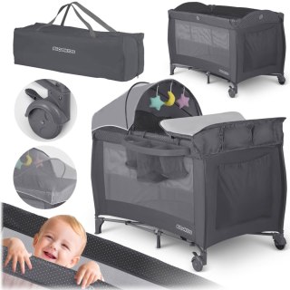 Łóżeczko turystyczne + materac + torba 125 x 65 x 78 cm RK-242 antracyt