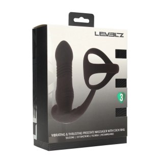 LEVELZ Czarny System Wibracyjno-Rytmiczny z Pierścieniem