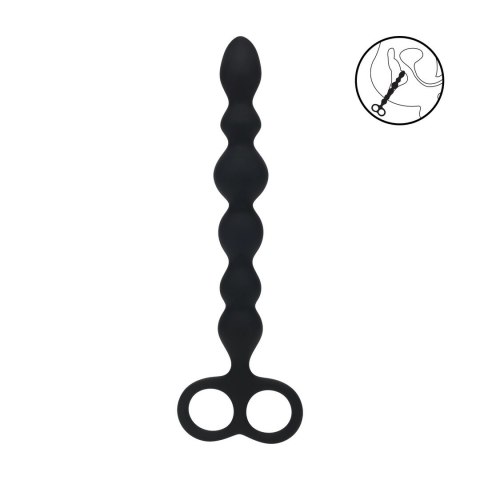 LEVELZ Sonda Anatomiczna Silikonowa Beaded Double Loop Czarna
