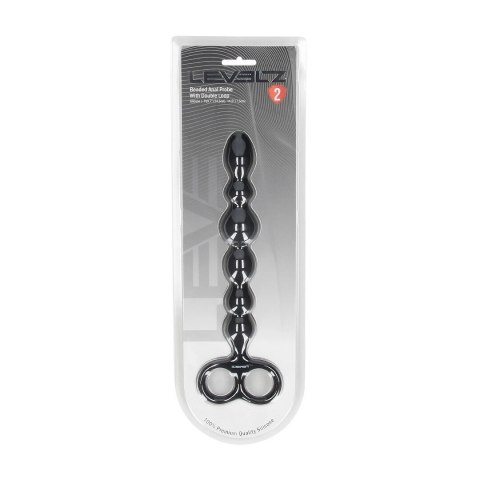 LEVELZ Sonda Anatomiczna Silikonowa Beaded Double Loop Czarna