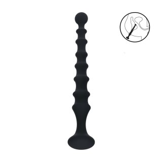 LEVELZ Sonda Anatomiczna Silikonowa Czarna Żebrowana, Flared Base