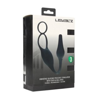 LEVELZ Vibrating Silicone Prostate Model z Pierścieniem, Czarny