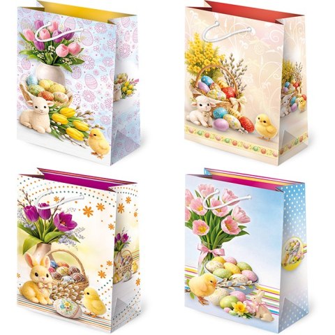 Torebki ozdobne 10szt. T-4L set W5 Wielkanoc Happy Easter 16 x 24 x 7,5 cm