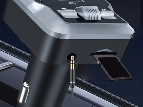 Transmiter fm mp3 estaw głośnomówiący 2 x usb c bluetooth 5.3 12v karta sd 10148
