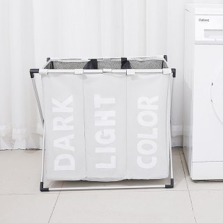 Potrójny kosz na bieliznę / bieliznę - biały
