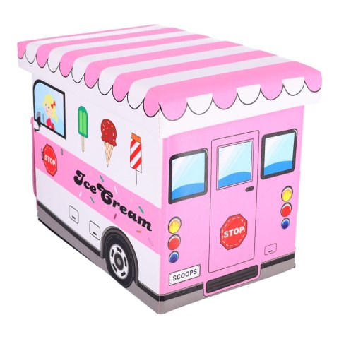 Pojemnik na zabawki z pufą - samochód Ice Cream