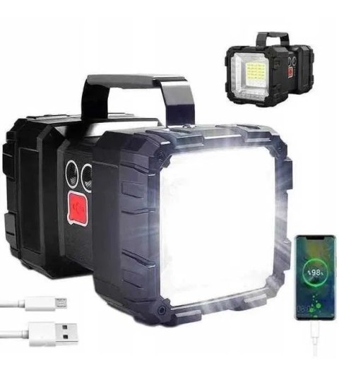 Latarka Led Mocna Akumulatorowa Dwustronna Powerbank Wodoodporna
