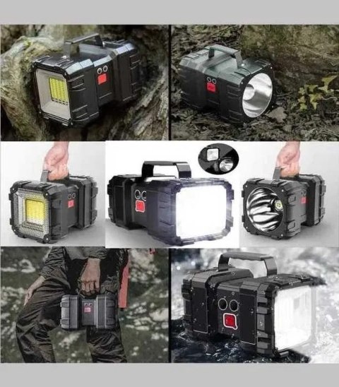 Latarka Led Mocna Akumulatorowa Dwustronna Powerbank Wodoodporna