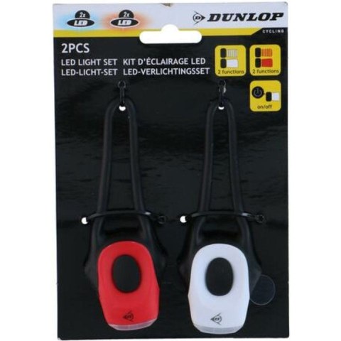 ZESTAW SILIKONOWYCH LAMP ROWEROWYCH LED PRZÓD I TYŁ DUNLOP PRO