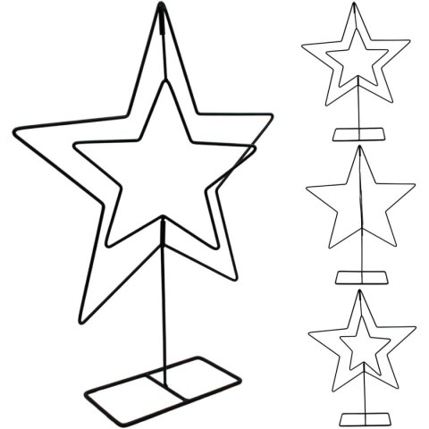 GWIAZDA DEKORACYJNA STOJAK METALOWA 50CM CZARNA MICA