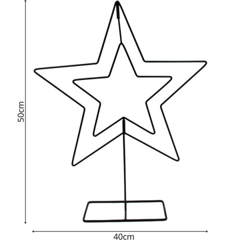 GWIAZDA DEKORACYJNA STOJAK METALOWA 50CM CZARNA MICA