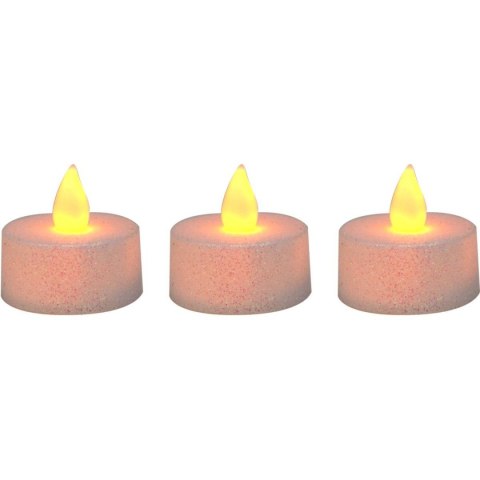 ZESTAW 3 ŚWIECZEK TEA LIGHT LED Z BROKATEM