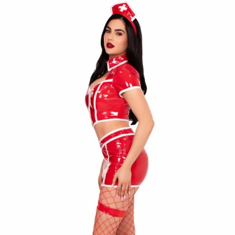 Leg Avenue Red Alert Nurse Costume czerwony komplet przebranie M