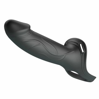 Pretty Love Landon czarny system intymny wibracyjny strap-on 18 cm