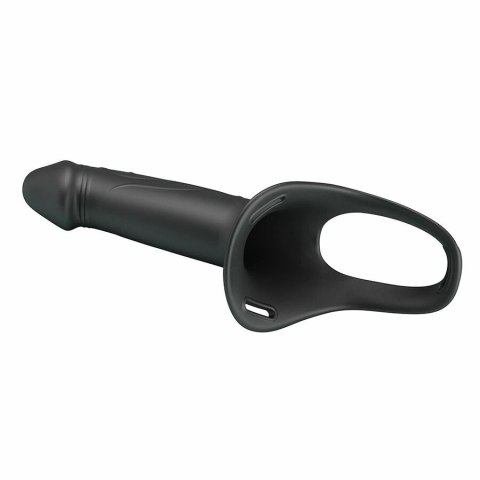 Pretty Love Landon czarny system intymny wibracyjny strap-on 18 cm
