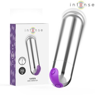 Intense Karen Mini Wibrujący Pocisk USB Srebrny 10 Trybow 8cm
