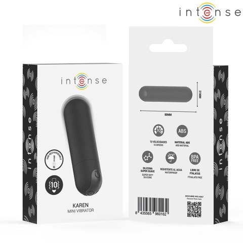 Intense Karen Mini czarny - kompaktowy stymulator wibracyjny USB
