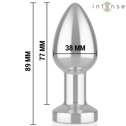 Intense Plug LED Metalowy Korek Anatomiczny M z Pilotem i Wibracją