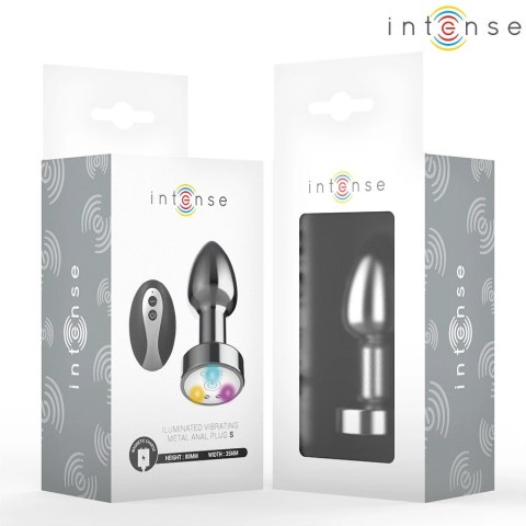 Intense Plug LED S - Metalowy wibrujący korek analny z pilotem