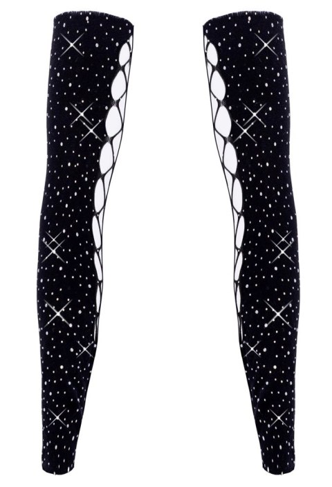 Cottelli ACCESSOIRES Rękawy Gauntlet Czarny z Kryształkami S-L