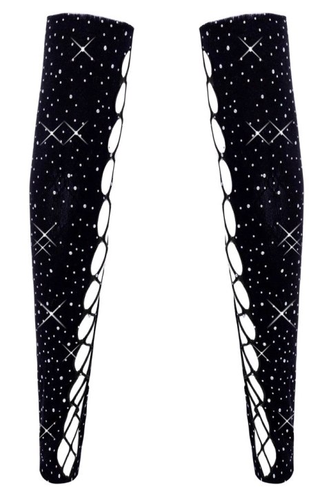 Cottelli ACCESSOIRES Rękawy Gauntlet Czarny z Kryształkami S-L
