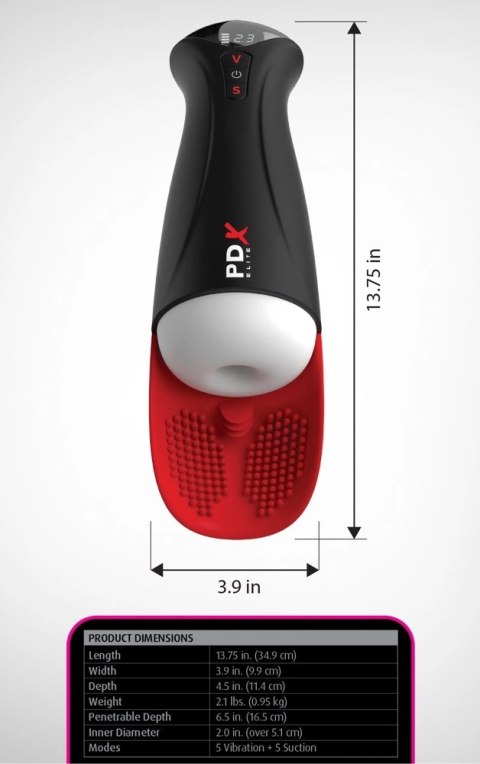 PDX Elite Fap-O-Matic Pro XL Biały - Intymna Maszyna z Funkcją Masażu