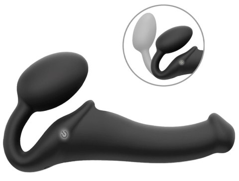 Strap-on-me Vibrating Bendable Strap-On M Czarny, 3 silniki, silikon