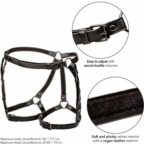 CalExotics Euphoria Multi Chain uprząż na udo Plus Size welur/skora