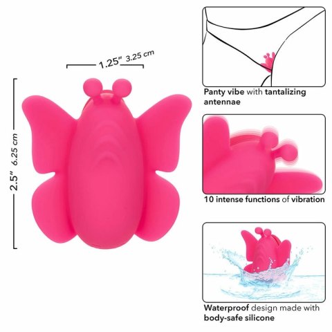 CalExotics Neon Vibes Flutter Vibe rożowy - kompaktowy stymulator z 10 trybami