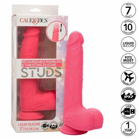 CalExotics Studs Wibrator Silikonowy 10 Trybow Rożowy 17,75 cm