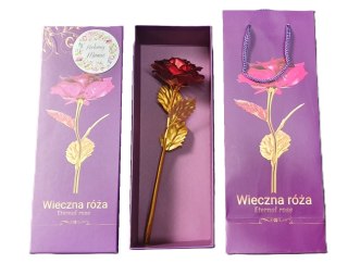 Róża czerwona na złotej łodydze Kochanej Mamie 24,5 cm