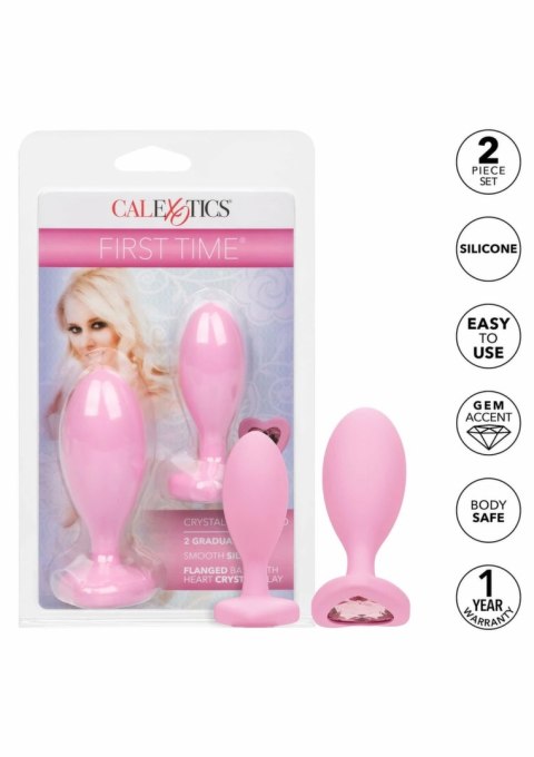 CalExotics First Time Crystal Booty Duo silikonowy zestaw z kryształkami