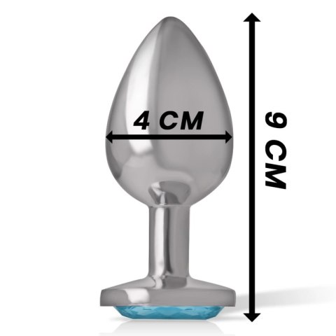 Intense Korek Metalowy L z Niebieskim Kryształem, Rozmiar L, 9 cm