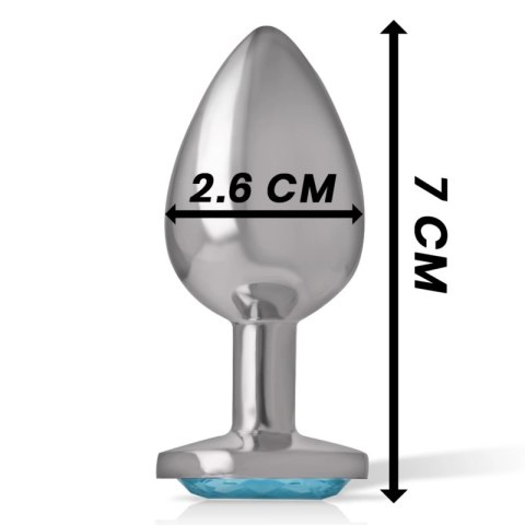 Intense Korek Metalowy S z Niebieskim Kryształem - Rozmiar S, 7 cm