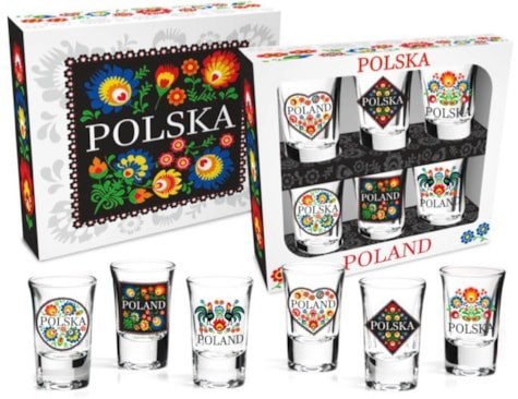 Kpl.6 kieliszków 35ml POLSKA FOLK POLAND