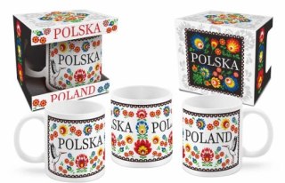 Kubek 300ml. Polska Poland folk kwiaty bocian