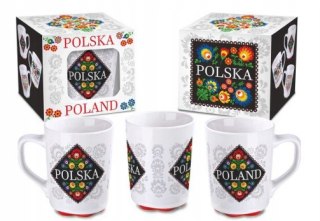 Kubek 300ml. Polska Poland folk kwiaty romb