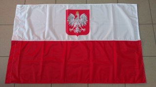 Flaga biało-czerwona z godłem Polska 112x70cm