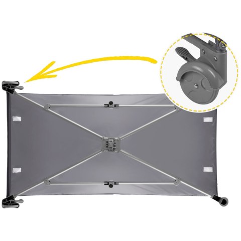 Łóżeczko turystyczne + materac + torba125 x 65 x 78 cm RK-240 jasno szare