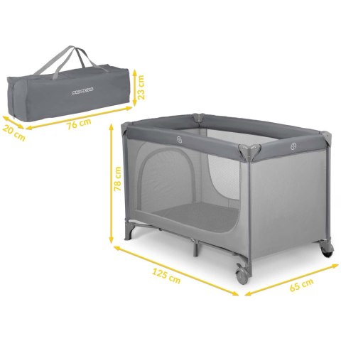 Łóżeczko turystyczne + materac + torba125 x 65 x 78 cm RK-240 szare