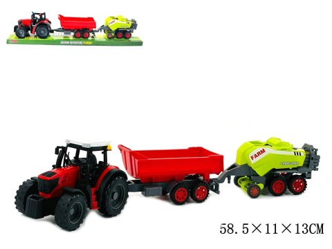 Traktor z maszynami rolniczymi 58,5 x 11 x 13cm